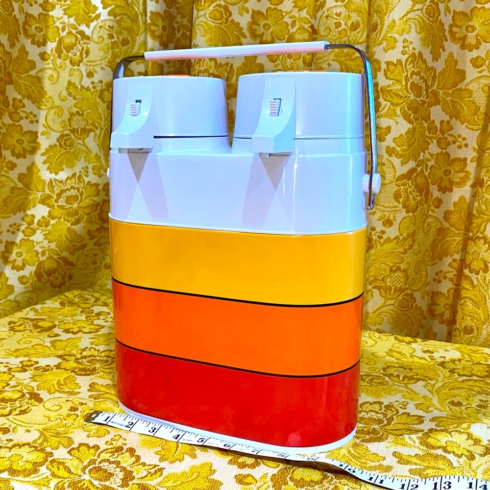 Vintage Peacock Dual Coffee Carrier/ Dual Vase - Super Clean!!